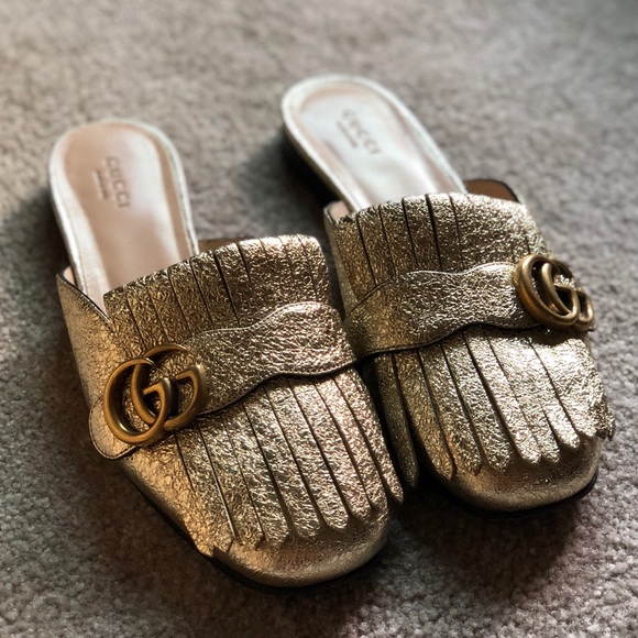 gucci marmont metallic mule
